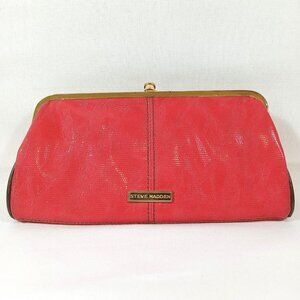 Steve Madden Vegan Clasp Wallet Coral Gold Leopard